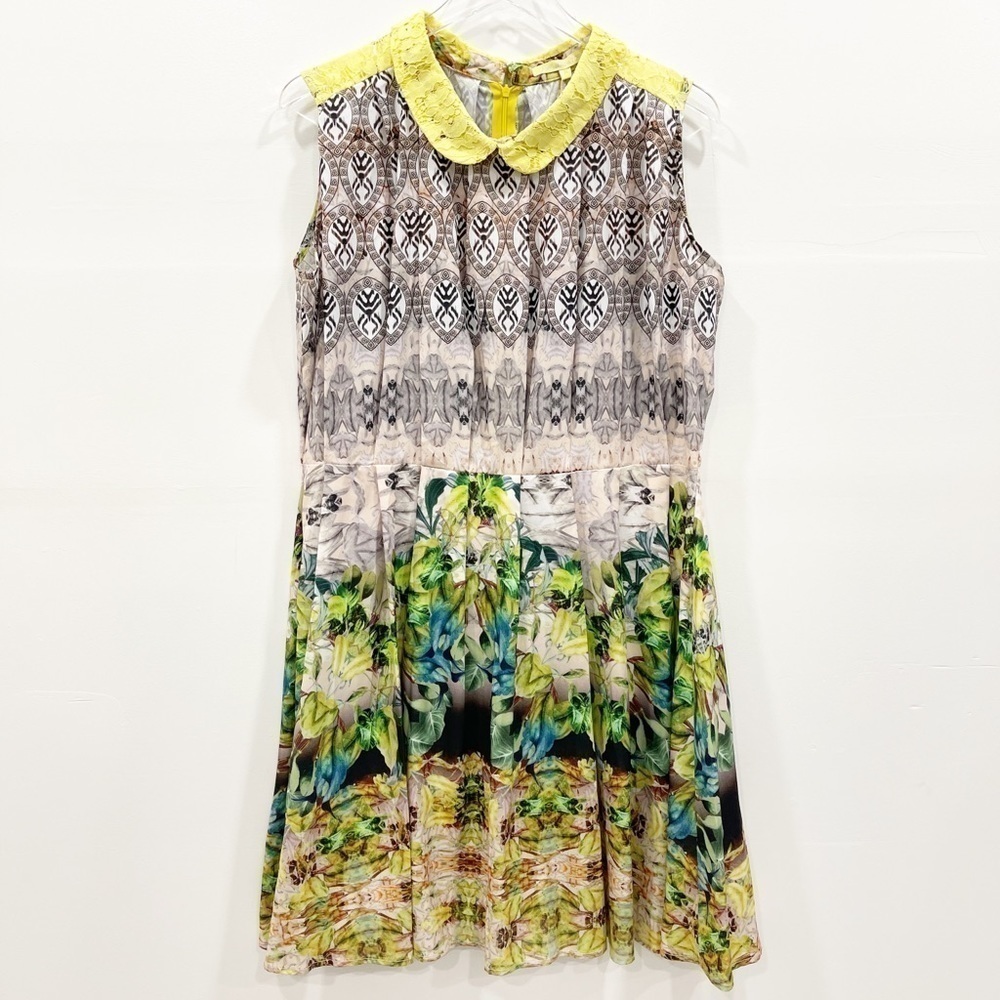 Amelia New York Aztec Print Pleated Dress Lace 14